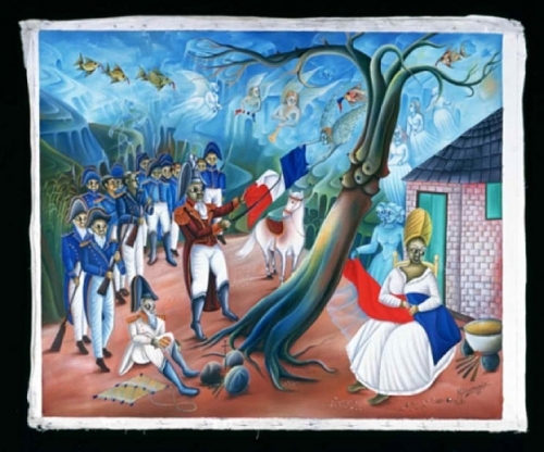 4. Dessalines déchire le drapeau tricolore -haitihistory132011.jpg