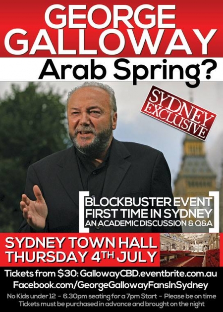 2. George Galloway Arab Spring Sydney affiche -1.jpg